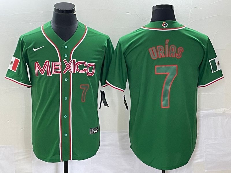 Men 2023 World Cub Mexico #7 Urias Green green Nike MLB Jersey11